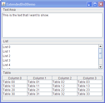 The ExtendedDnDDemo example