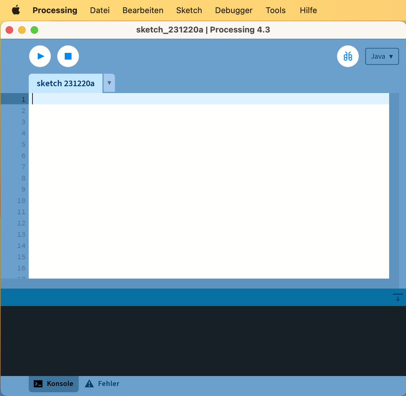 Processing starten