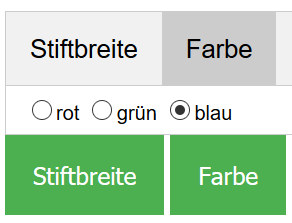 Tab für Farbe geöffnet