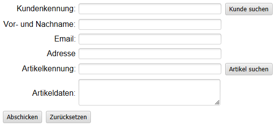 Rücksendeformular